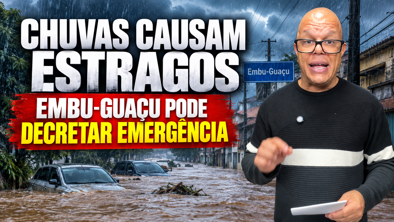 Fortes chuvas causam estragos, mobilizam resgate e podem levar Embu-Guaçu a decretar situação de emergência