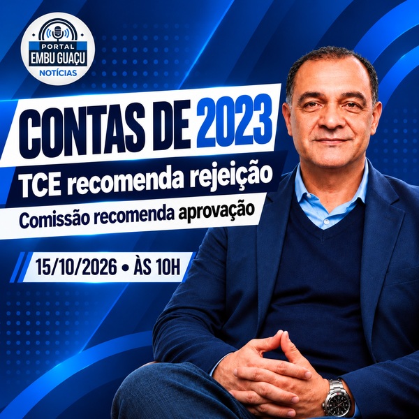 Câmara de Embu-Guaçu analisa contas de 2023 com divergência entre TCE e Comissão de Finanças